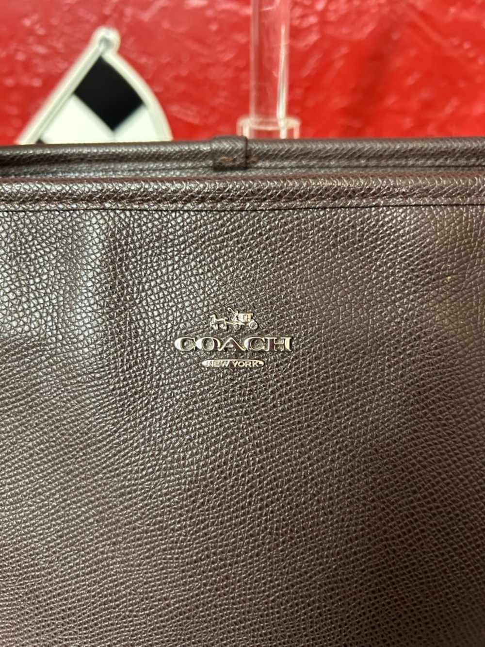 Coach Brown Signature Canvas & Dark Brown Tote with coa - Picture 2 of 10